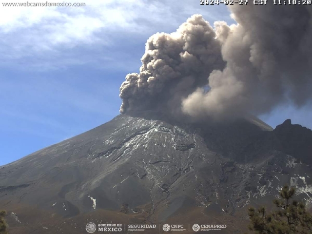 Reciente actividad del Popocatépetl, sin riesgos significativos para la población: Cenapred