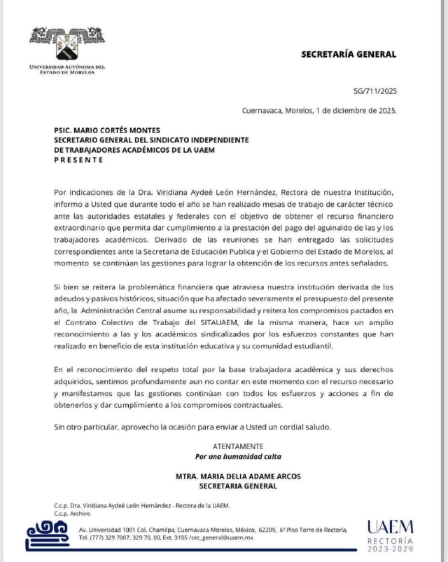 Apremia SITAUAEM pago de aguinaldo 