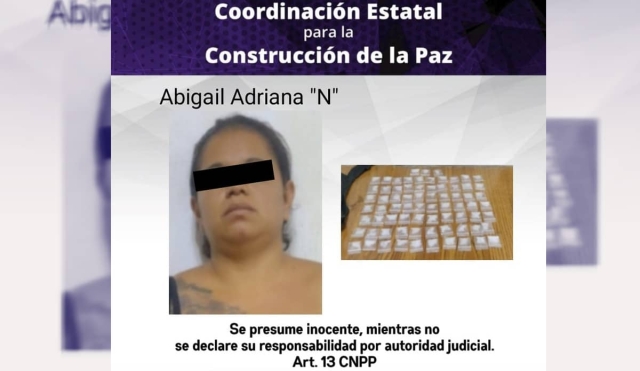 La acusan de llevar 73 bolsas de droga