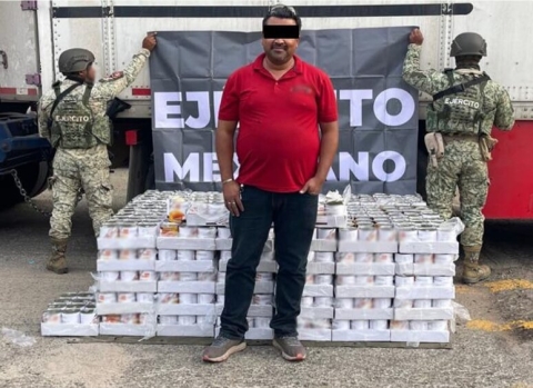 Encuentran 427 kilos de metanfetamina en latas de mangos en Baja California