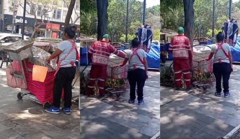 Captan a comerciante en la Alameda usando agua de riego para cocer elotes; video genera polémica