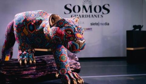 &#039;Somos guardianes&#039;: Arte Wixárika se exhibe en la Terminal 2 del AICM