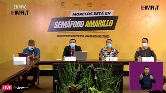 Simulador local de semáforo de riesgo covid para Morelos, en amarillo