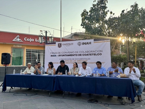 Centro INAH Morelos y Ayuntamiento de Coatetelco formalizan convenio de colaboraci&oacute;n