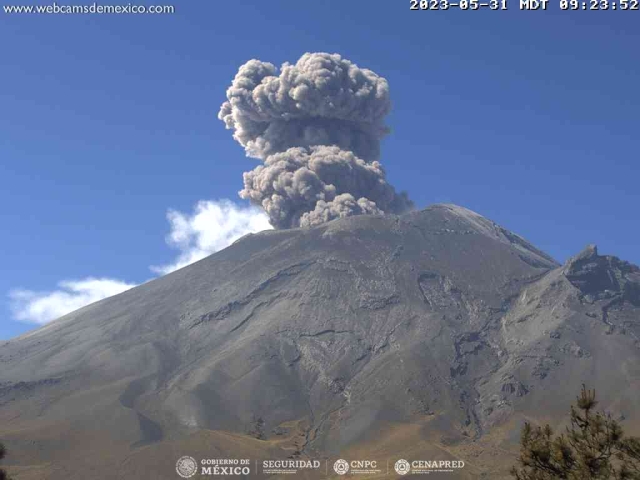 Registran 315 exhalaciones del volcán Popocatépetl; semáforo se mantiene en amarillo fase 3
