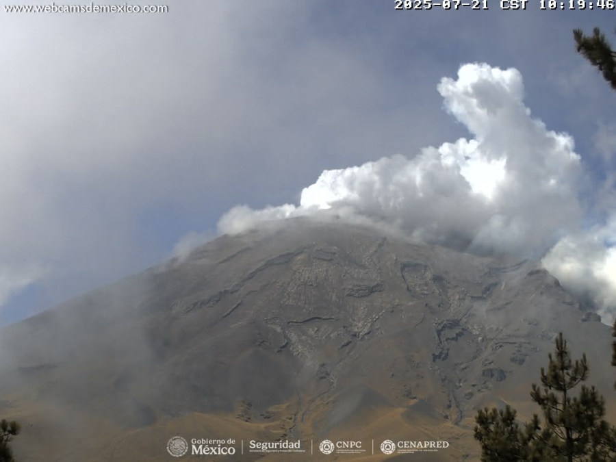 Registra 26 exhalaciones volcán Popocatépetl; se mantiene semáforo amarillo fase 2