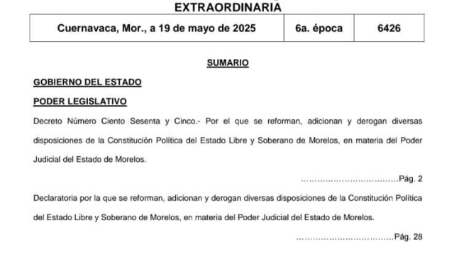 Publican reforma al Poder Judicial en el periódico oficial &#039;Tierra y Libertad&#039;
