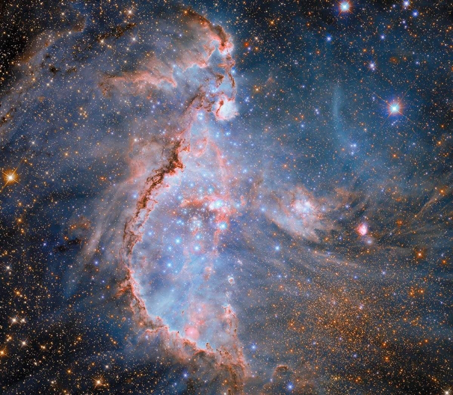 Imagen del Telescopio Espacial Hubble de la NASA/ESA que muestra el joven cúmulo estelar NGC 346.