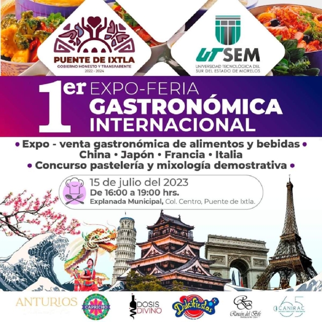 Anuncian Expo-Feria Gastronómica Internacional en Puente de Ixtla 