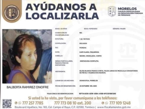 Buscan a mujer desaparecida en Xoxocotla
