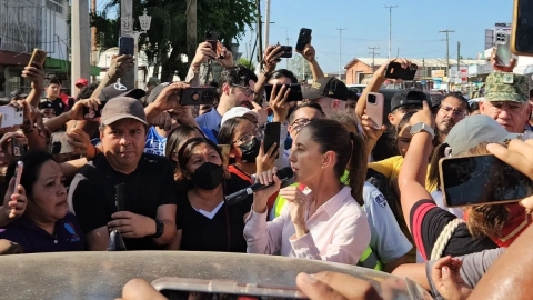 Sheinbaum enfrenta reclamos durante visita a Poza Rica