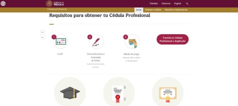 Los interesados podrán realizar el proceso en el sitio: www.gob.mx/cedulaprofesional, informó la SEP.