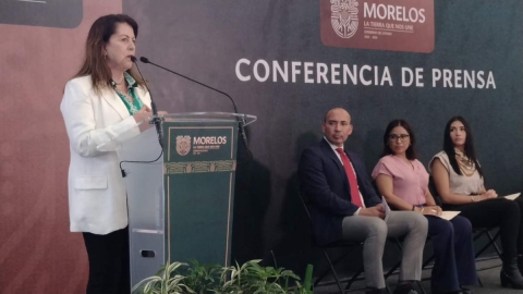 La mandataria realizó su conferencia de prensa semanal en Coatlán del Río.
