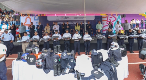 Realiza alcalde Éder Rodríguez Casillas entrega histórica a seguridad pública