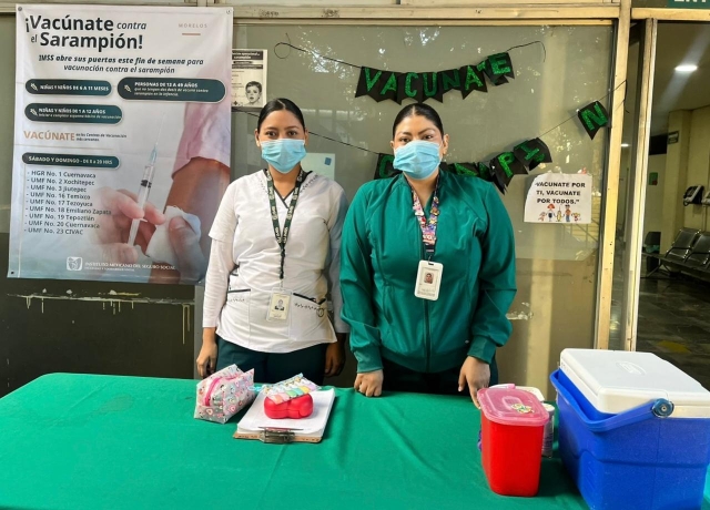 Contin&uacute;a IMSS Morelos vacunaci&oacute;n contra sarampi&oacute;n