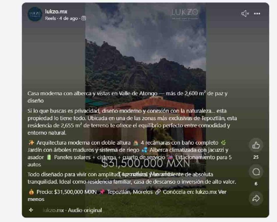 Hay más residencias en venta en zona en que tiene propiedad Fernández Noroña