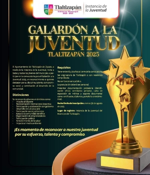 Autoridades municipales buscan reconocer el talento de la juventud en diferentes áreas.