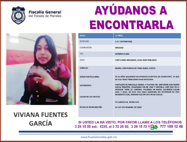 Buscan a una adolescente que desapareció hace diez días