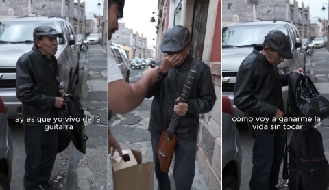 &#039;Ay, es que yo vivo de la guitarra&#039;: Influencer propone trueque a músico y emociona a miles