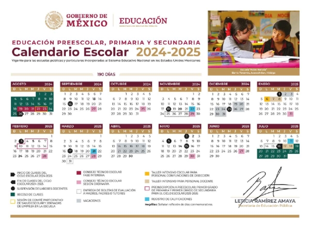 El calendario es aplicable al sistema educativo nacional, externa la SEP. 