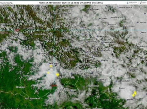Se esperan chubascos con lluvias fuertes, descargas eléctricas y posible granizo en zonas de Morelos
