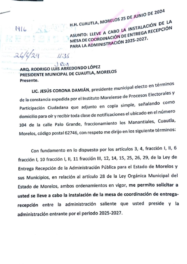La solicitud fue entregada al Ayuntamiento.