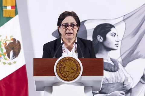 Laura Velázquez, coordinadora nacional de Protección Civil, dio un parte de novedades sobre los incendios forestales en Morelos, en la conferencia de prensa matutina de la presidenta de México, Claudia Sheinbaum. 