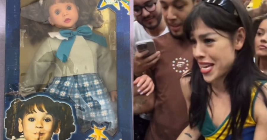Fan sorprende a Danna Paola con muñeca de 'María Belén'