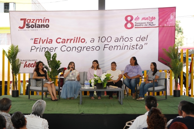 'Ni impunidad ni silencio': Jazm&iacute;n Solano alza la voz por las mujeres en el 8M ante m&aacute;s de mil asistentes en Temixco