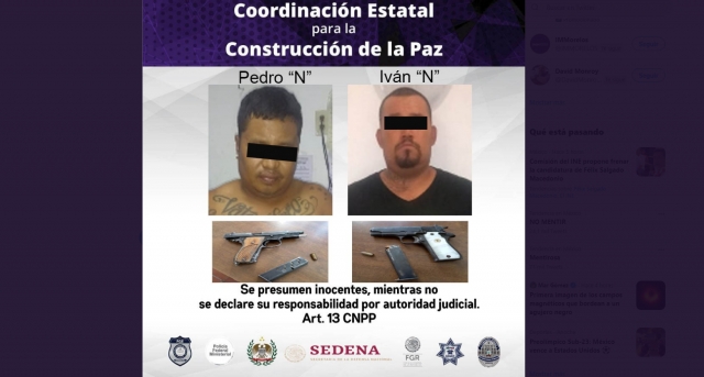 Detienen a dos hombres armados en Yecapixtla