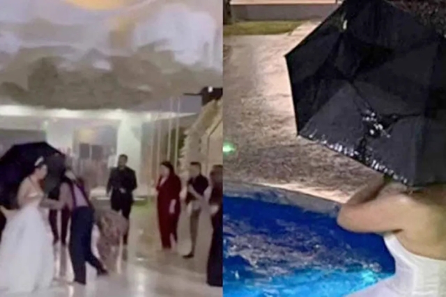 ¡Amor bajo la lluvia! Pareja celebra su boda en pleno huracán y son criticados en redes