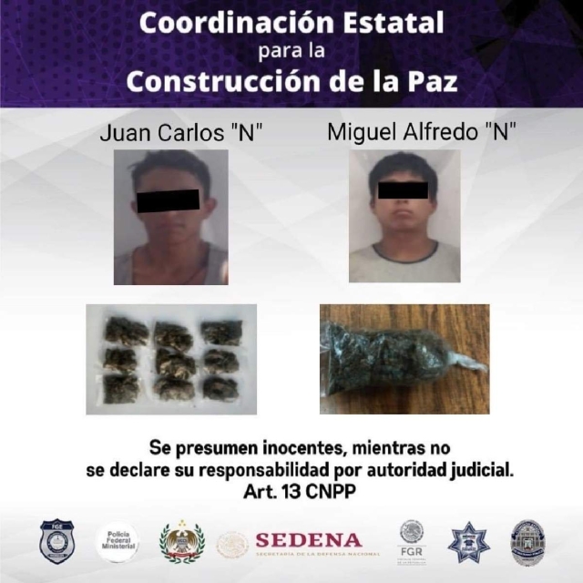 Dos detenidos en presunta posesión de droga