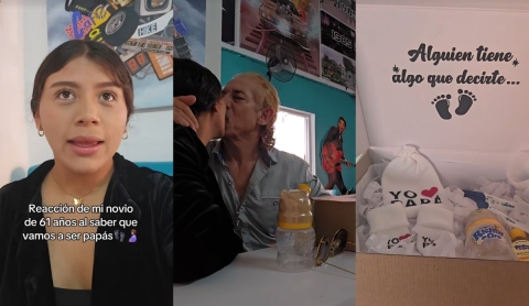 Mujer de 22 años emociona a su pareja de 61 al anunciarle su embarazo y video se vuelve tendencia