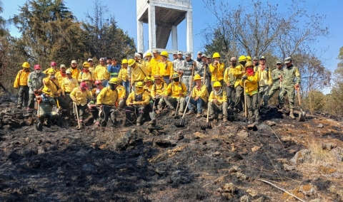 100% de control y 95% de liquidación en el incendio forestal en Coajomulco