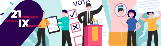 Está muy disputada la contienda electoral por la diputación local por el IX Distrito, en la que participan 21 partidos.