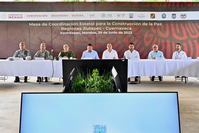 Encabeza gobernador Mesa de Coordinación Estatal para la Construcción de la Paz, regiones Jiutepec-Cuernavaca