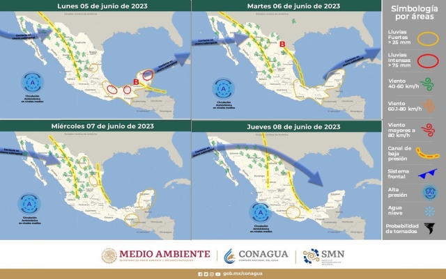 Continúan nublados, posibilidad de lluvia y tormentas dispersas para segunda semana de junio en Morelos