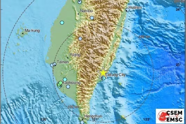 Terremoto de magnitud 6.1 sacude el este de Taiw&aacute;n sin reportes de v&iacute;ctimas