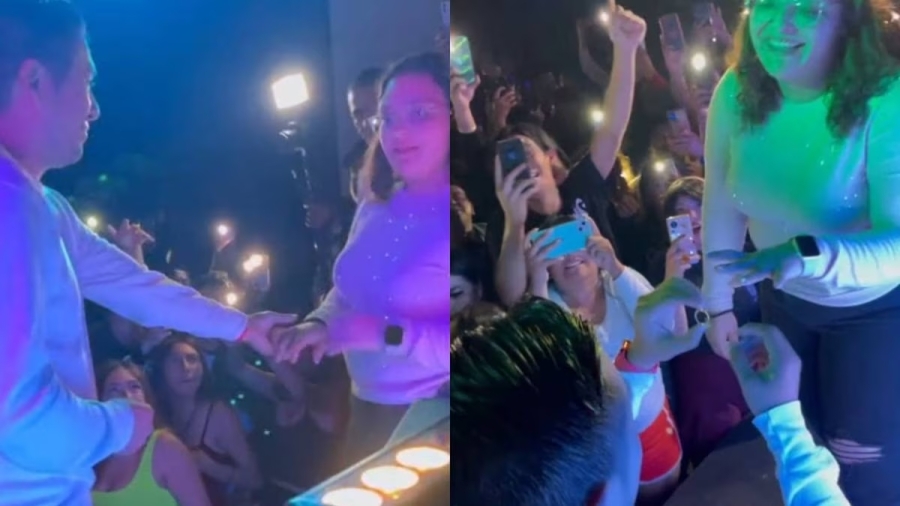 'Romantic style': Joven pide matrimonio al ritmo de 'Reggaeton Champagne' en concierto de Dani Flow