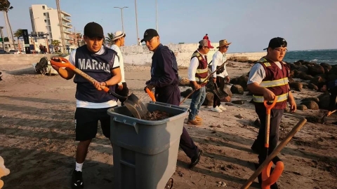 Avanza 85% limpieza por derrame en costas de Veracruz y Tabasco