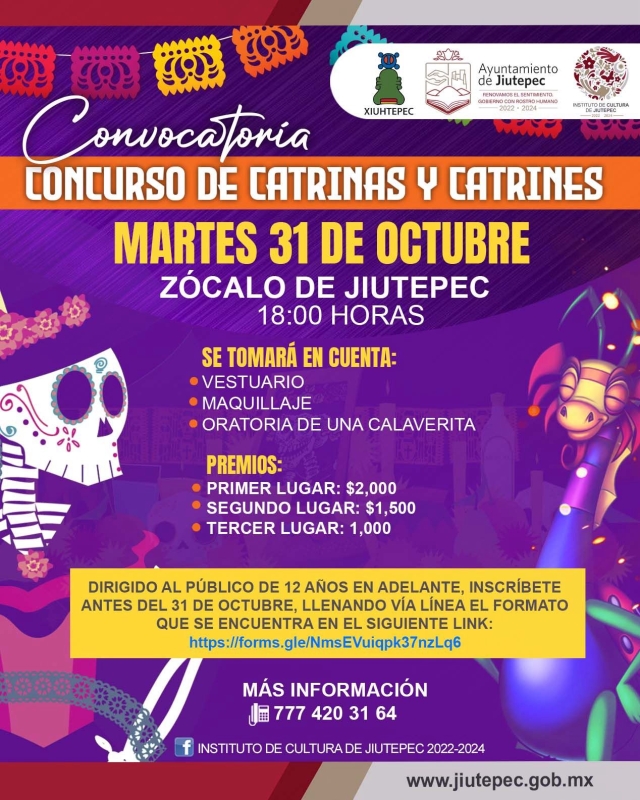 Gobierno de Jiutepec invita a participar en las actividades con motivo del Día de Muertos