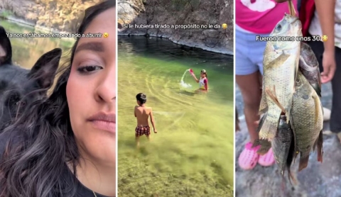 Maestra aprende a pescar mojarras con niños y se vuelve viral en redes