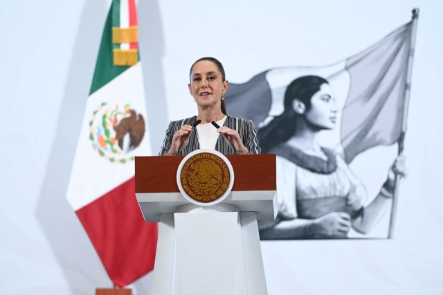 Sheinbaum realiza conferencia sin reporteros por bloqueo de la CNTE