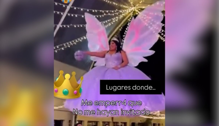 Quincea&ntilde;era sorprende al descender como hada y su video se hace viral