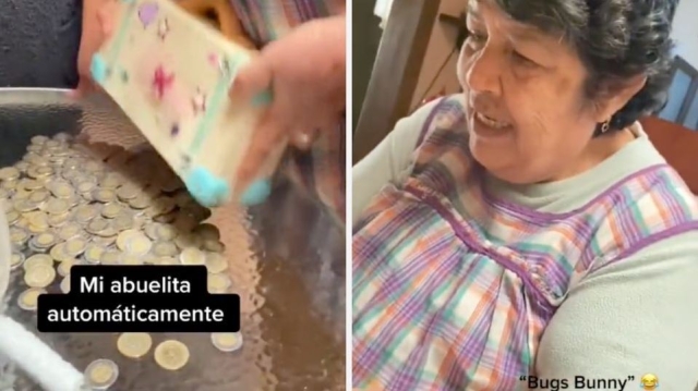 La mejor del mundo; abuelita rompe el cochinito para que su nieta pueda ver a Bad Bunny