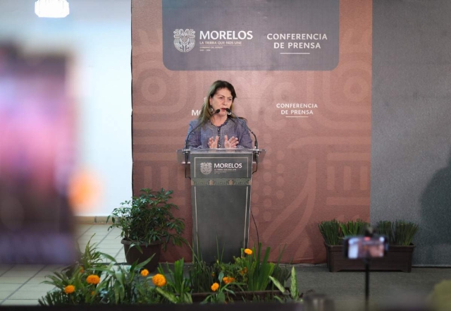 La mandataria estatal, Margarita González Saravia, compareció ante los medios de comunicación este lunes en Cuautla. 
