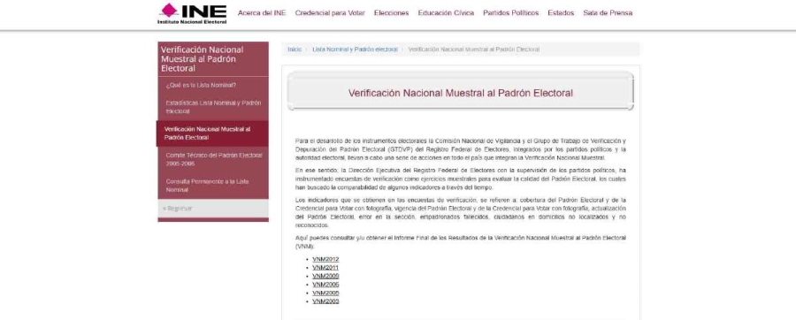 Realiza el INE en febrero la Verificación Nacional Muestral 
