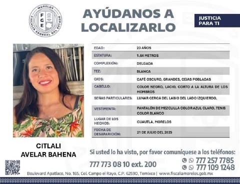 Una joven desapareció en Cuautla