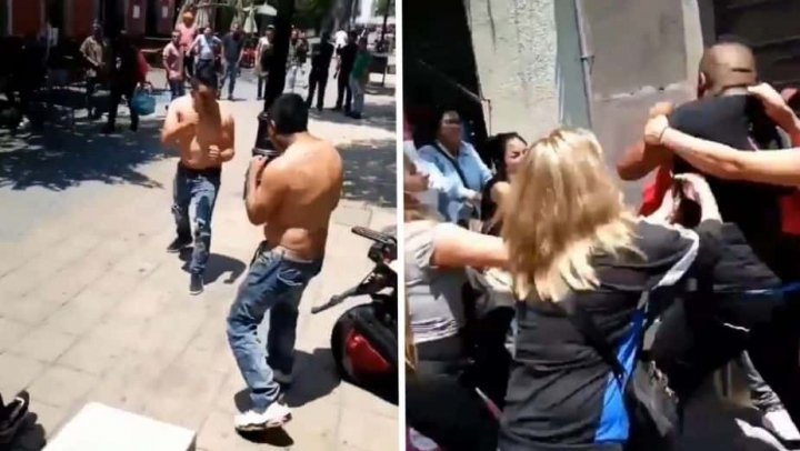 Pelea campal en calles del centro histórico de la CDMX.