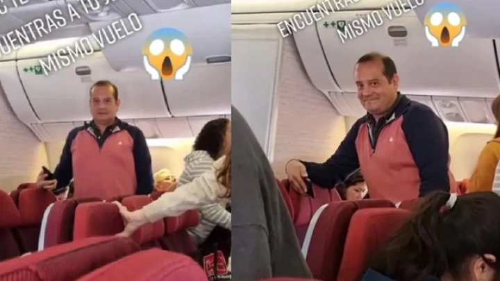 Se escapa de su trabajo y por maldita suerte se encuentra a su jefe en el vuelo